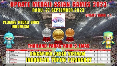 THAILAND RAIH 3 EMAS ~ Update Medali Asian Games Rabu 27 September 2023