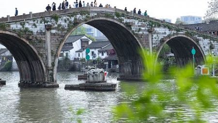 Live: Overlook the Gongchen Bridge in east China&#39;s Hangzhou City