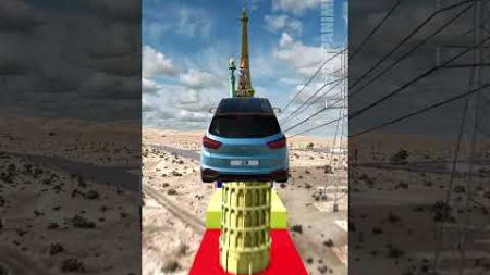 Cars Jumping World Landmarks 🗽 - BeamNG.drive