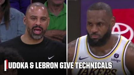 Ime Udoka EJECTED, LeBron James given technical &amp; words exchanged between Lakers vs. Rockets 👀