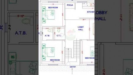34×34 House Plan बेस्ट नक्शा🏠 #homedesign #houseplan #shorts #housedesign #construction