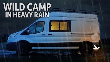 SOLO Stealth Van Camping in the RAIN [Relaxing ASMR]