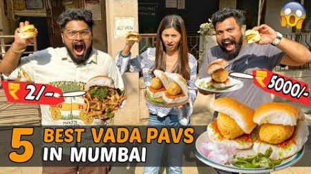 Trying 5 BEST VADA PAV in MUMBAI😍 MUMBAI STREET FOOD CHALLENGE🔥 (Ep-720)