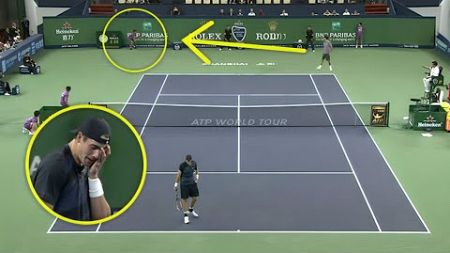 Roger Federer &quot;Casually&quot; Handling Tennis&#39; Biggest Server While Entertaining Ball Kids!