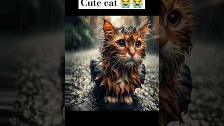 Cute cat🐈‍⬛ got wet in water😭😭 #shorts #cat #cute #catlover #kitten