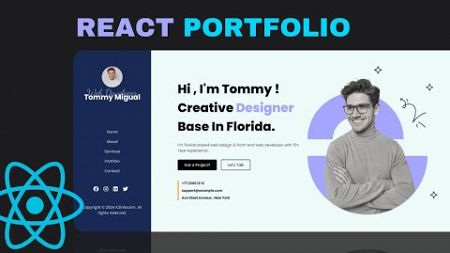How to Create Personal Portfolio in React Js | React Website tutorial for beginners