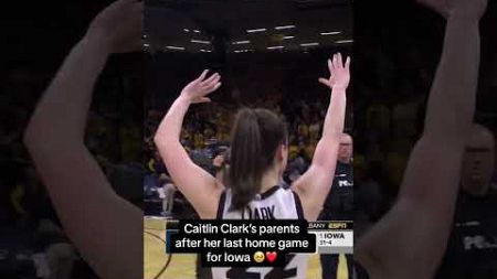 Caitlin Clark’s parents watching her salute the crowd after her final home game for Iowa 🥹❤️
