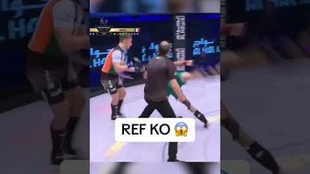 Ref got hit with Rolling Thunder 😬 (via MMA Super Cup)