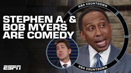 Bob Myers pokes fun at Stephen A. during 76ers-Heat halftime 🤣 | NBA Countdown
