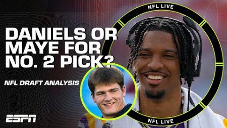Drake Maye or Jayden Daniels for the No. 2 pick? 🤔 + Caleb Williams&#39; future in Chicago 🔮 | NFL Live