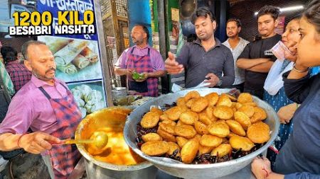 Indian Street Food KING of DESI Nashta 😍 Pehalwan Patte wali Kachori, BabuRam Moradabadi Dal Kulcha
