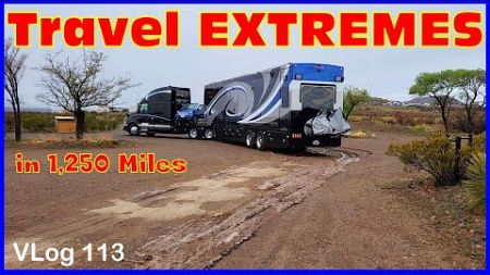 Extreme Travel In An HDT: Navigating Through Mud, Wind And Dust With Detours. Fulltime RV Lifestyle.