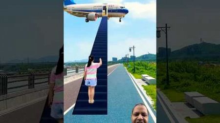 Airplane ✈️ on the road #travel #airport #aviation #automobile #landing #airplane #funny #shorts