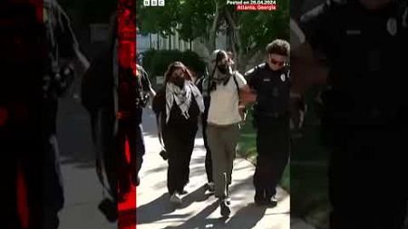 Police arrest Gaza protesters at Emory University, US. #Atlanta #Shorts #BBCNews