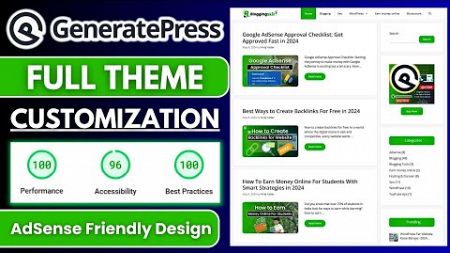 GeneratePress Theme Customization Like Blogging Skill Website | Make Your Website Professional