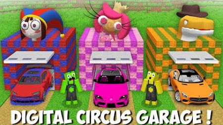 Which the AMAZING DIGITAL CIRCUS GARAGE TO CHOOSE in Minecraft ! NEW CIRCUS CAR !