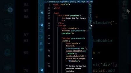 Bubbles HTML CSS JavaScript | CSS projects #viral #shorts #html #css #javascript #webdesign #coding