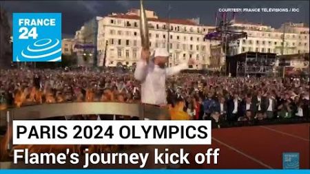Paris 2024 Olympics: torchbearers in Marseille kick off the flame&#39;s journey across France