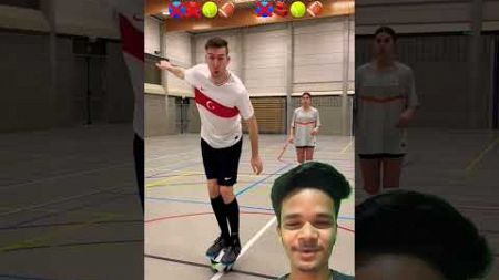 TRY NOT TO FALL GAME CHALLENGE WITH @CelineDept.. 🫣🤪 #football #sports #challenge #shorts #viral