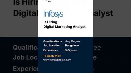 Infosys is hiring Digital Marketing Analyst - Simplified jobs