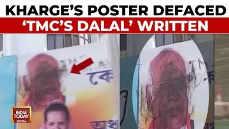 Mallikarjun Kharge&#39;s Posters Defaced In West Bengal Headquarters, BJP Takes A Jibe At INDIA Bloc