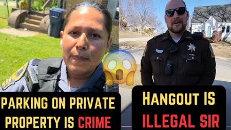 Parking on private property is against the law| Beautiful lady cop triggered| First Amendment Videos