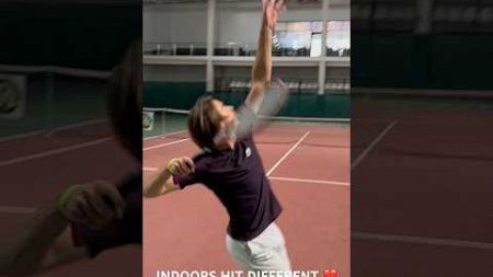 WHO ELSE LIKES PLAYING INDOORS? #tennis #gladiatorstribe #tennisasmr