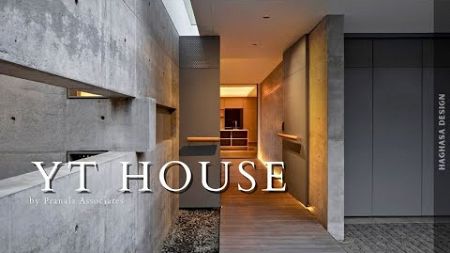 concrete house design with a Japanese concept and prioritizing privacy