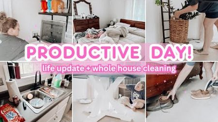 PRODUCTIVE DAY CLEAN WITH ME | WHOLE HOUSE CLEANING MOTIVATION