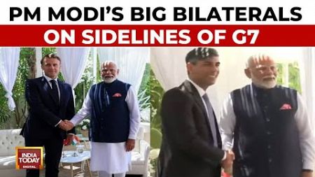 G7 Summit: PM Modi Holds Bilateral Meetings With French Prez Macron &amp; UK PM Rishi Sunak In Italy