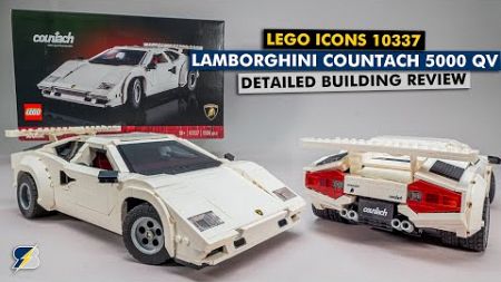 LEGO Icons 10337 Lamborghini Countach 5000 QV detailed building review - part 1