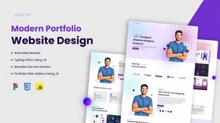 How To Make a Portfolio Website Design Using HTML CSS &amp; JS | Portfolio Website Design | Part-1