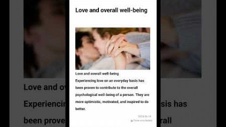 #Love and overall well-being