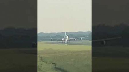 SPECTACULAR Spray on Wet Runway Landing! ✈️✨ | HUGE Airbus A380 | Walking Family