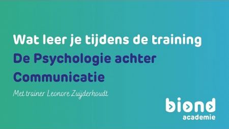 BiOND Academie | De Psychologie achter Communicatie