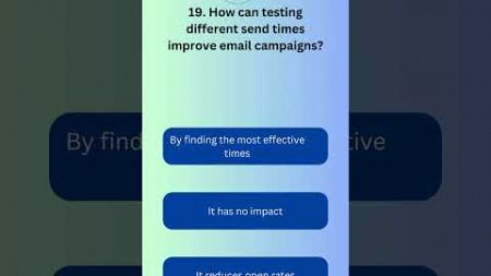How can testing different send times improve email campaigns? #ytshorts #chinmoypal