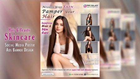 Hair &amp; Beauty Skincare Social Media Poster Design | Beauty Skincare Ads Banner Design In Photoshop