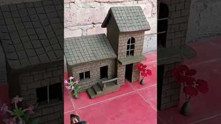 Beautiful miniature mud house making ❤ | #shorts #mudhouse #craft
