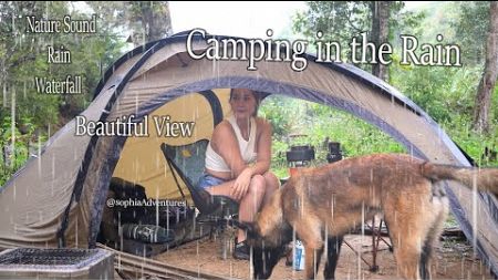 Camping In Beautiful Waterfall - Relaxing In Tent With Sound Of Rain - Sophia Adventures