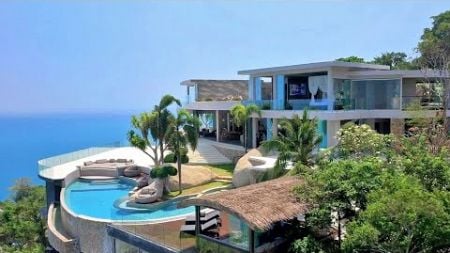 泰国苏梅岛海景别墅，现代简约室内设计，东南亚热带风情别墅庭院