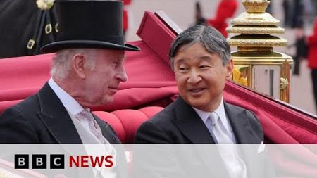 King Charles Queen Camillia and Prince William greet Japan&#39;s Emperor Naruhito | BBC News