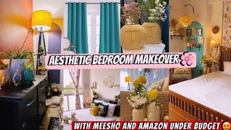 BEDROOM MAKEOVER 🌸 Meesho Home Decor Haul || Meesho &amp; Amazon Finds Starts ₹ 99/- 🤑