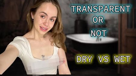[4K] Transparent Clothes Haul | Dry vs Wet with Eva Miller (2024)
