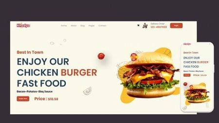 How to make Website in HTML CSS and JavaScript | Food Website Design