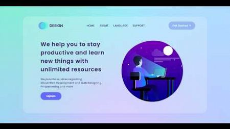 Let&#39;s Design a Simple Landing Page using HTML and CSS only | Web Design | Beautiful Landing Page 🔥🔥
