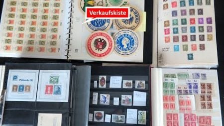 Briefmarken-Verkaufsfilm: Schatzsuche + Verkauf in Kiste 24 mit Briefmarken, Bierdeckeln und Briefen