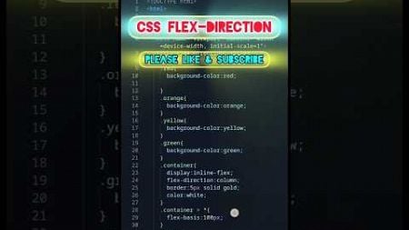 Master CSS Flex Direction in 60 Seconds!🎨 #coding #cssflexbox #viral #youtubeshorts