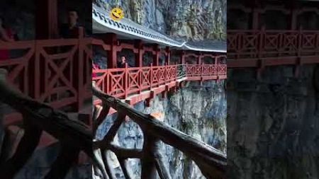 Chinese bridge scare amazing china landscape #china #travel #zhangjiajie