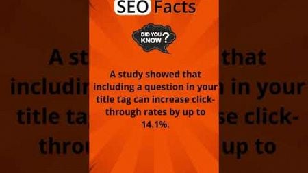 🤯 SEO Fact #66 : A study showed that including a question in your title tag can...