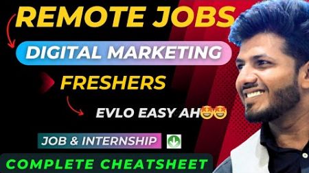 Remote Jobs &amp; Internships in Digital Marketing 2024 | For Freshers &amp; Experienced (Tamil)
